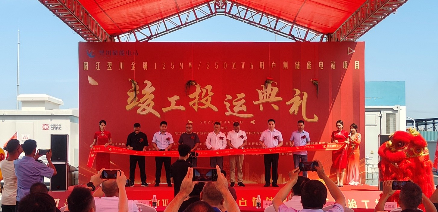 阳江翌川金属科技有限公司125MW/250MWh储能电站竣工投运典礼